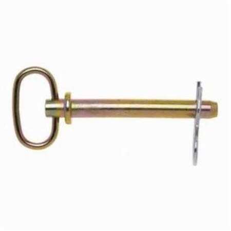 Campbell Chain & Fittings Hitch Pin, 38 In Dia, 3 In L Usable, Forged Steel, Zinc Plated With Yellow Chromate, 5, T3899733 T3899733